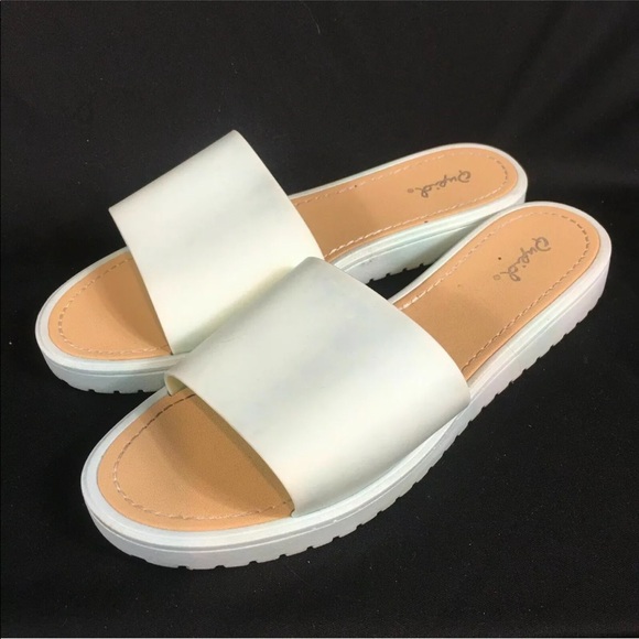 Qupid Shoes - 🌈 Qupid Slip On Flat Mule Platform Sandal Mint